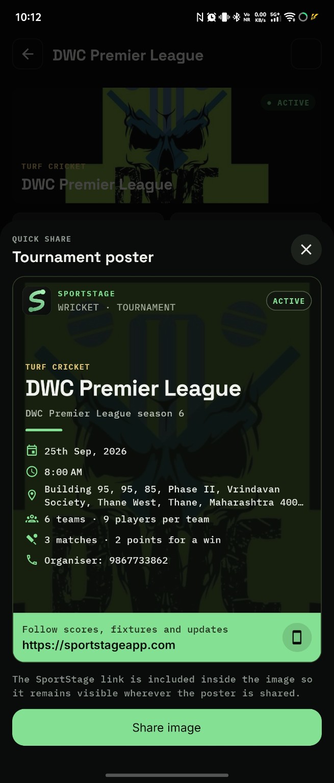 SportStage: Shareable posters